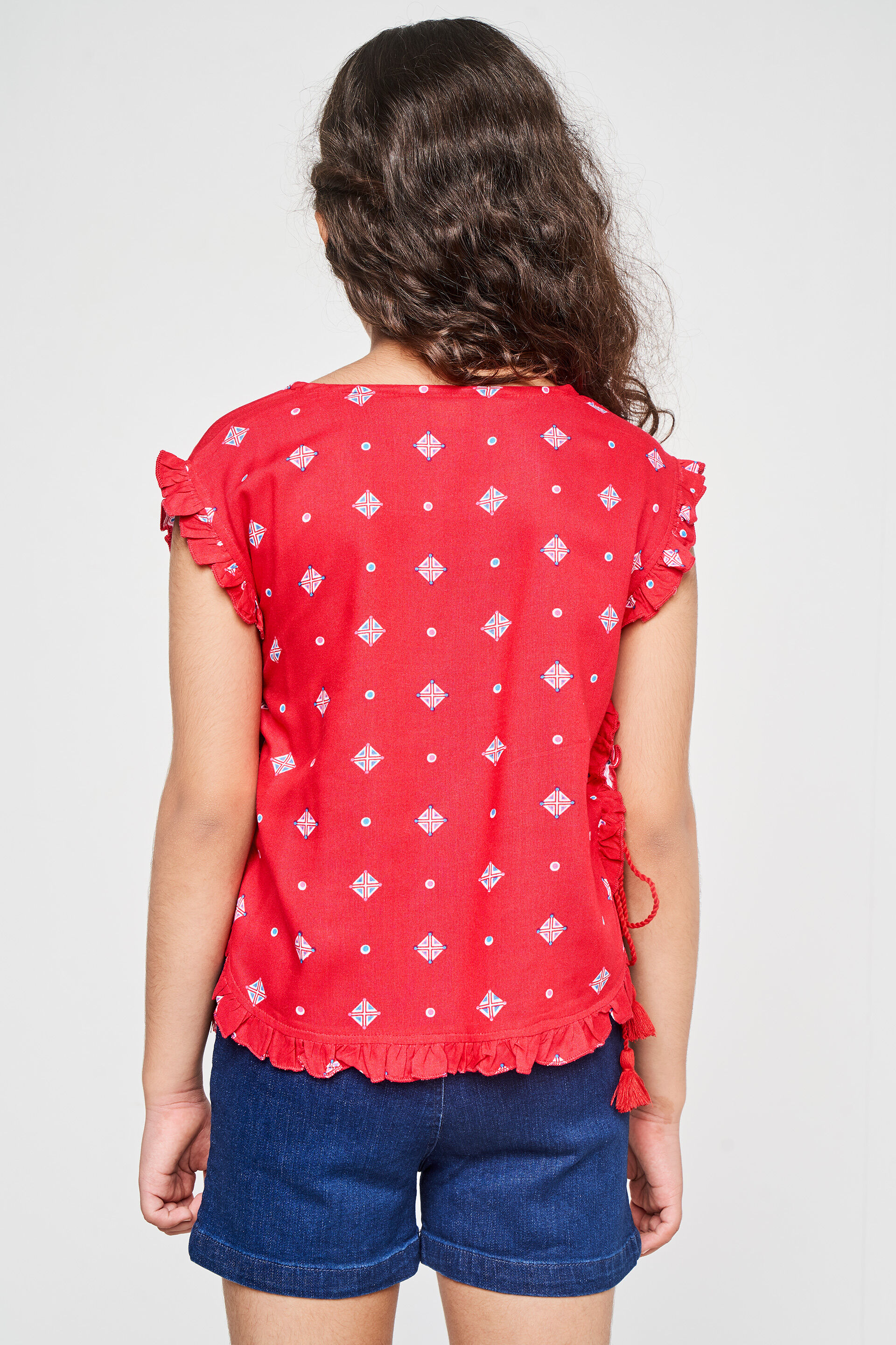 Pink Geometric Straight Top, Pink, image 5